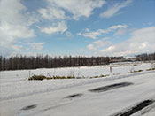 写真：雪の積もった畑